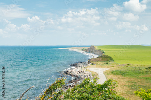 White cliff near the great belt bridge Storebelt near Korsor, Denmark , Zealand