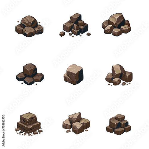 Assorted Stone Heap Ensemble. Exploring Nature's Geological Diversity