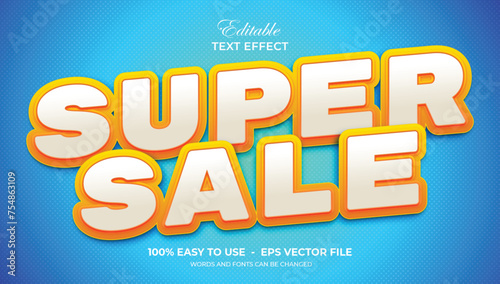 3D Super Sale Text Effect  Marketing Promotion