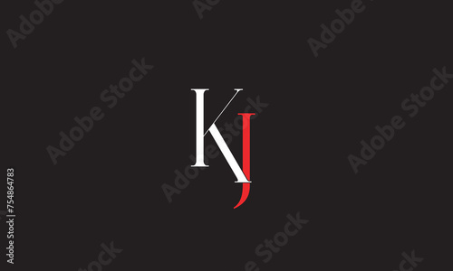 KJ, JK , J , K , Abstract Letters Logo Monogram 