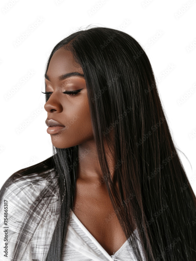 African American girl with shiny and beautiful hair style transparent background African American girl with shiny and beautiful hair style transparent background