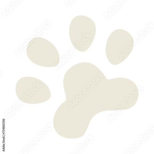 An imprint of a dog or cat footprint . A simple flat vector illustration isolated on a white background.