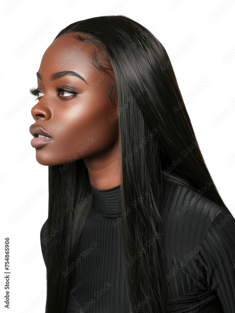 African American girl with shiny and beautiful hair style transparent background African American girl with shiny and beautiful hair style transparent background