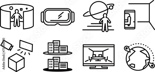 Icons representing various digital spaces.