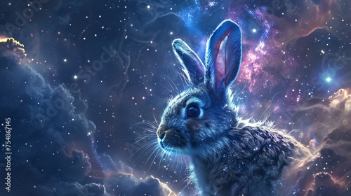 Sci fi novel where a rabbit enhanced with intelligence by a cosmic event navigates the wonders and dangers of the Nebula Galaxy © Sara_P