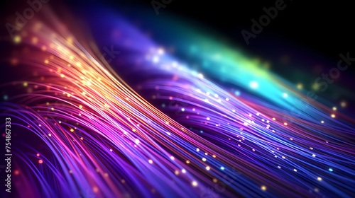 Colorful abstract background representing fiber optics and communication over the internet concept