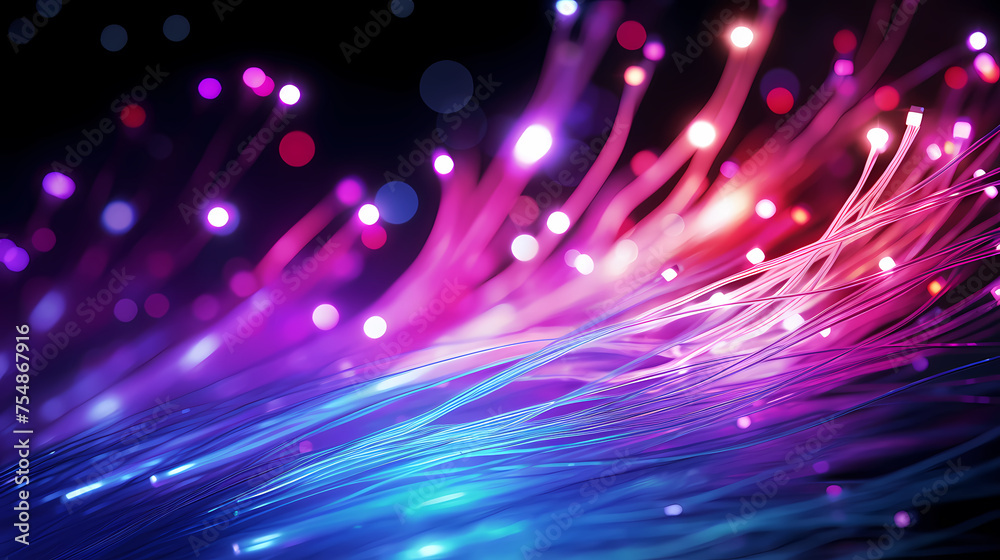 Fototapeta premium Colorful abstract background representing fiber optics and communication over the internet concept