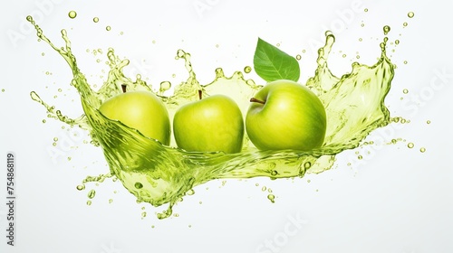 green apples in apple juice