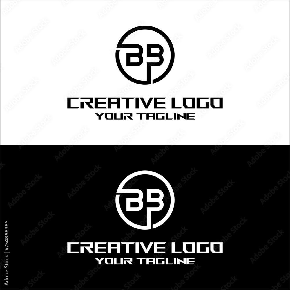 Naklejka premium creative letter logo bb desain vektor
