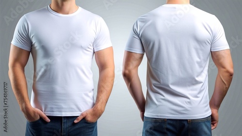 Men's White T-Shirt Mockup Both Sides