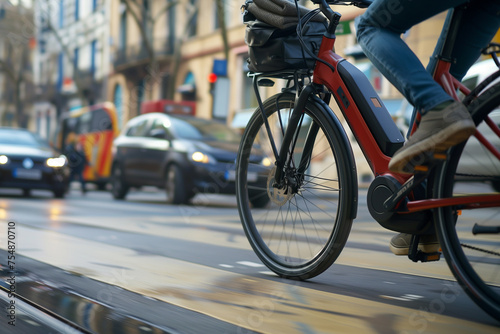 sustainable transportation options. capturing the shift towards eco-friendly mobility solutions and reducing carbon emissions in urban environments.