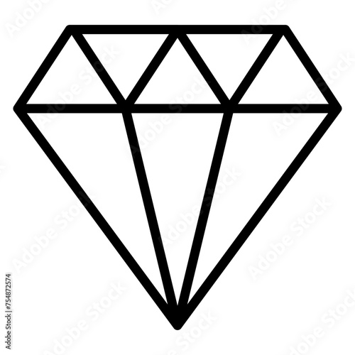 Diamond Vector Line Icon Design 