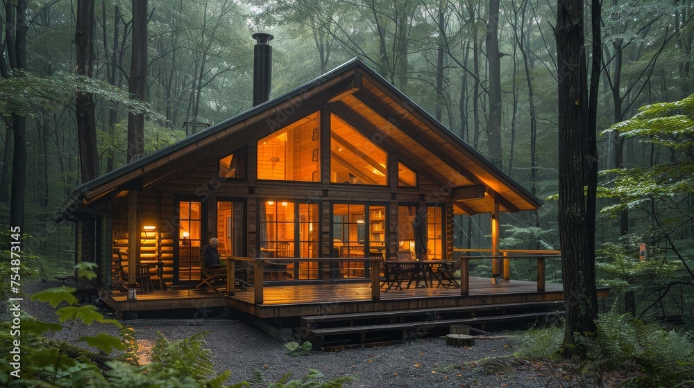 A Cabin Amidst a Forest