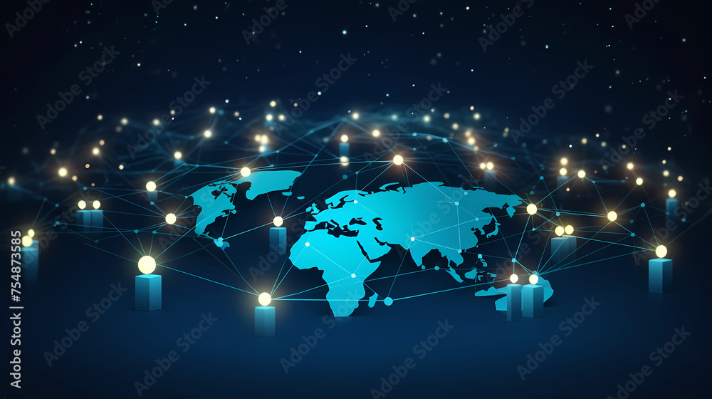 Naklejka premium Abstract background of future network technology and network connections