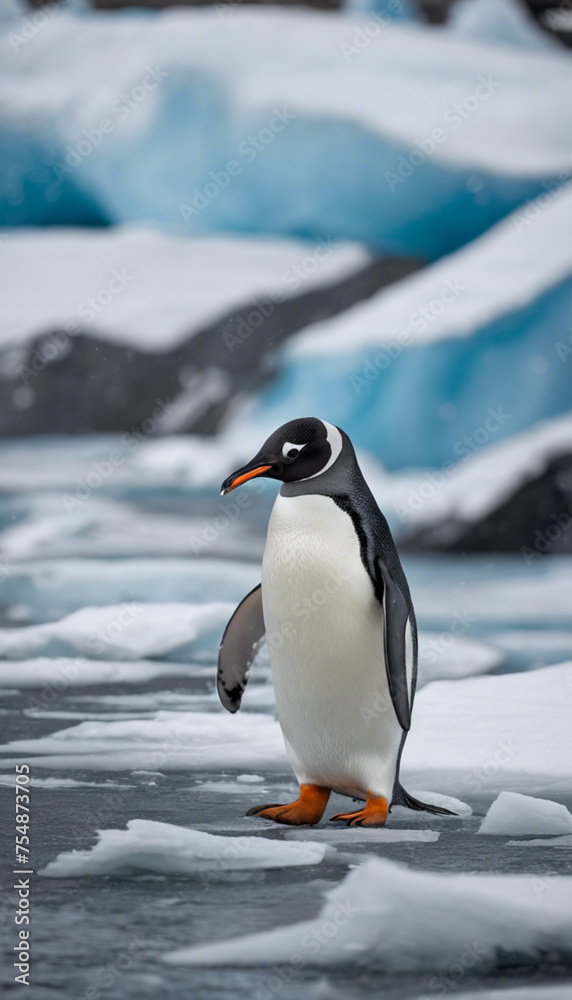 Fototapeta premium Antarctic Penguins Masters of the Ice and Sea