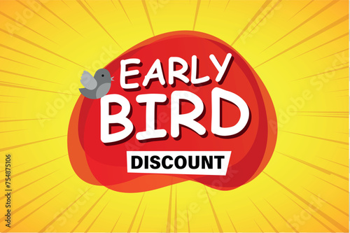 early bird discount poster banner graphic design icon logo sign symbol social media website coupon

