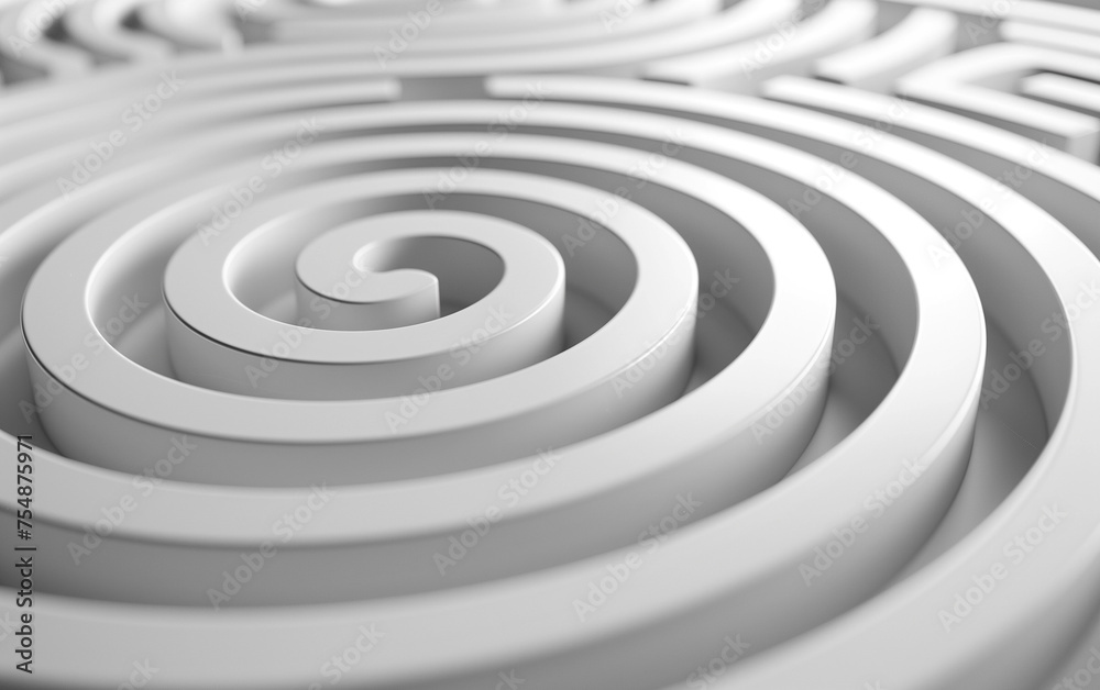 An intimate view of a white maze with a mesmerizing circular pattern, inviting contemplation and discovery in the intricate labyrinth of minimalist design An intimate view of a white maze with a mesmerizing circular pattern, inviting contemplation and discovery in the intricate labyrinth of minimalist design
