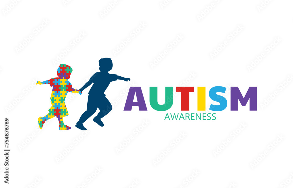 autism awareness with playing kids concept autism awareness with playing kids concept