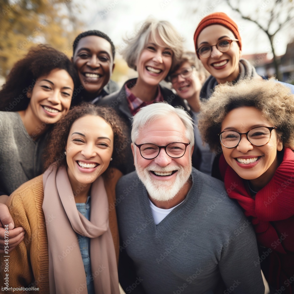 Diverse Group of Joyful People Embracing and Smiling. Generative ai Diverse Group of Joyful People Embracing and Smiling. Generative ai