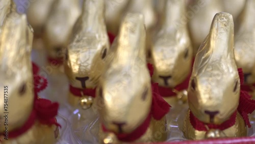 Close-up of Easter chocolate bunnies