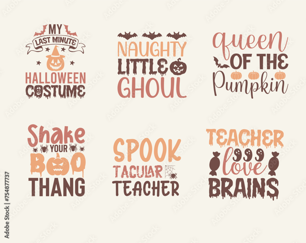 Halloween funny calligraphy t-shirt design bundle Halloween funny calligraphy t-shirt design bundle