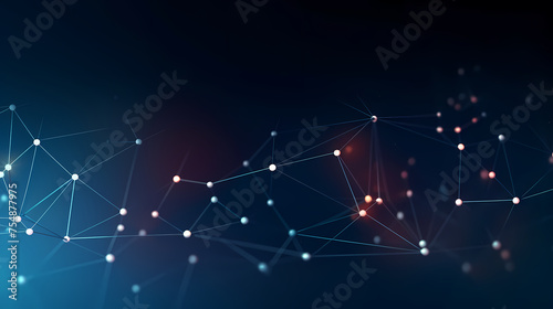 Cyberspace connection, abstract digital network on the background of futuristic particles and data technology