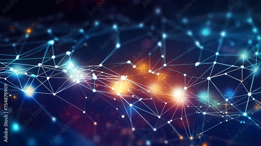 Cyberspace connection, abstract digital network on the background of futuristic particles and data technology Cyberspace connection, abstract digital network on the background of futuristic particles and data technology