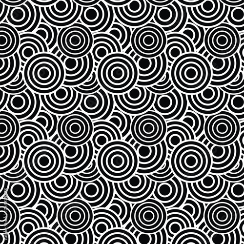 Black and white overlapping circle pattern 