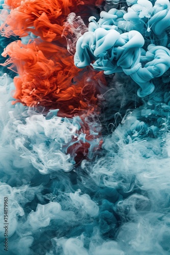 Abstract smoky background. Red and blue mystical effect. Mystical red and blue haze. © Евгений Федоров