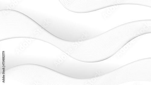Abstract white and light gray wave or modern smooth luxury texture with soft and clean background vector illustration