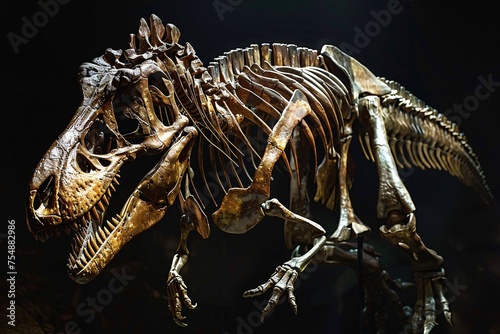 Fossilized Fury A Jurassic Jawbone Journey Generative AI photo