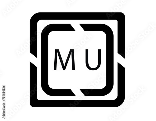 PrintMU logo design template vector. MU Business abstract connection vector logo. MU icon circle logotype  © SAHINAKHANOM