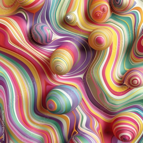 Easter Excitement Unleashed: Vibrant Swirls Illustrating the Delight of Searching for Hidden Eggs