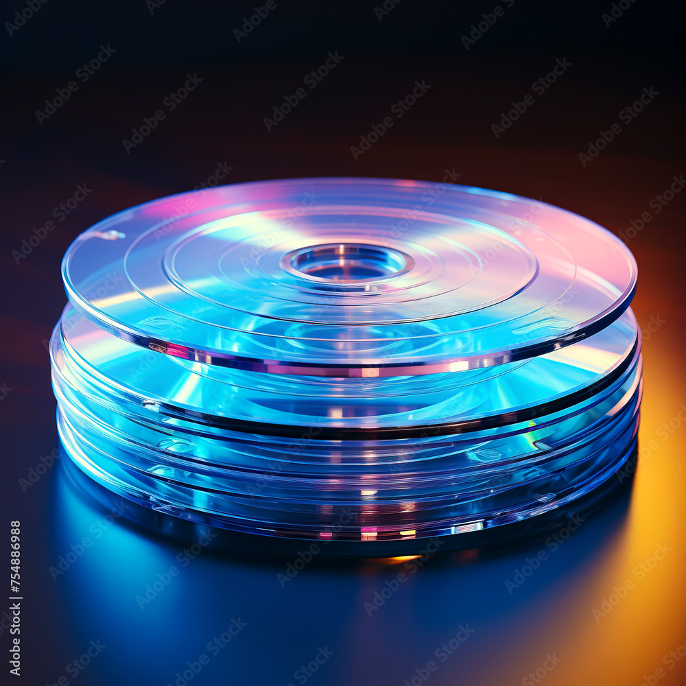 Minimalist CD on Three Thirds Angle with Clean Background, Captured with Generative AI Technology Minimalist CD on Three Thirds Angle with Clean Background, Captured with Generative AI Technology