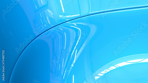 Car paint on a smooth car surface. Blue background  metal paint texture. 3d illustration