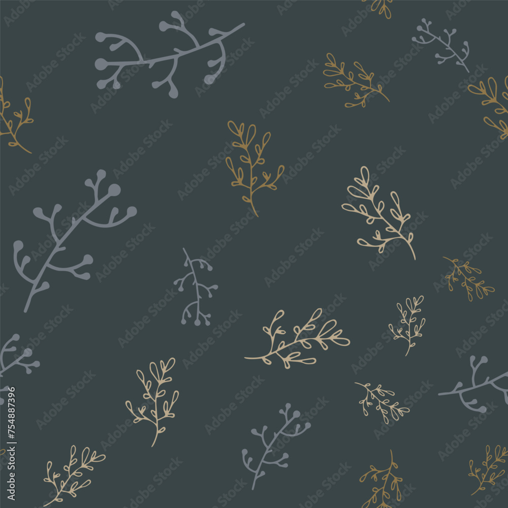 Plants Drawing  Image. Flowers Isolated Design.