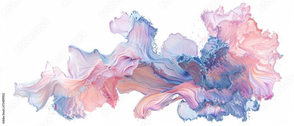 Multi color powder explosion isolated on white background. Colored dust splash cloud on white background.