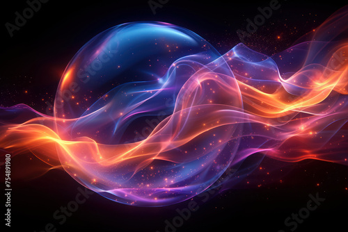 Abstract background with a glowing abstract waves