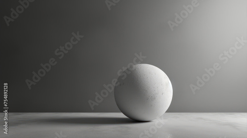 white ball on a gray background with shadow