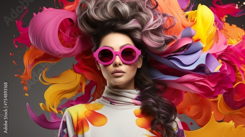 Farben im Gesicht  abstrakte Kunst  KI  Bunte Farben  Vielfalt  Portrait  Designfarben