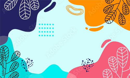 Flat abstract floral leaves background