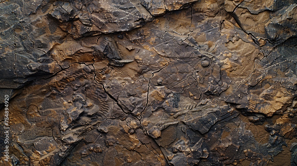 Rocky Outcrop with Fossilized Footprints A Glimpse into the Past Generative AI