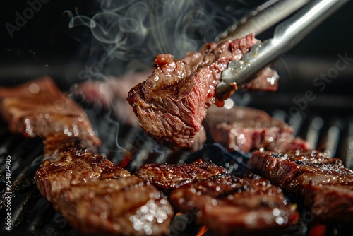 Sizzling Steak Night A Tasty Treat for Grilling Enthusiasts Generative AI photo