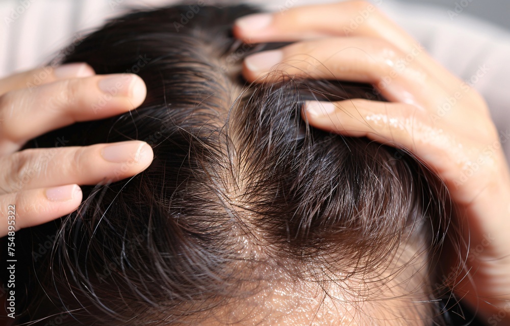 Fototapeta premium Hair Care Routine A Monthly Event for Healthy Hair Generative AI