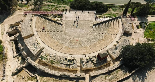 Kourion Amphitheatre. An Impressive Greco-Roman Theatre by the Sea in Limassol, Cyprus.