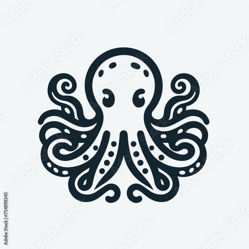 Octopus logo. Isolated octopus on white background