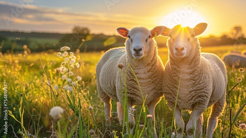 Sheep in the Sun A Golden Moment in the Field Generative AI