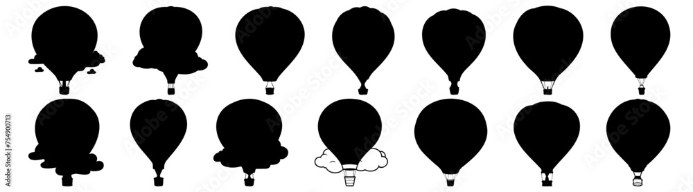 Naklejka premium Balloon silhouette set vector design big pack of illustration and icon