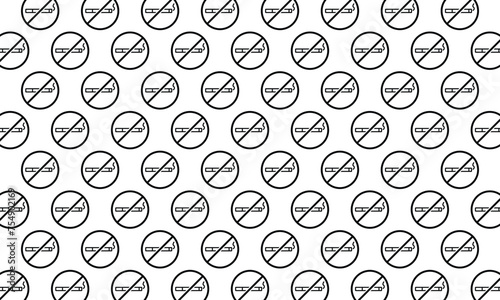 No smoking icons pattern on white background. Vector Illustration