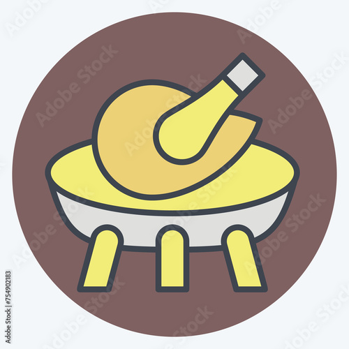 Icon Grill. related to Cooking symbol. color mate style. simple design editable. simple illustration photo